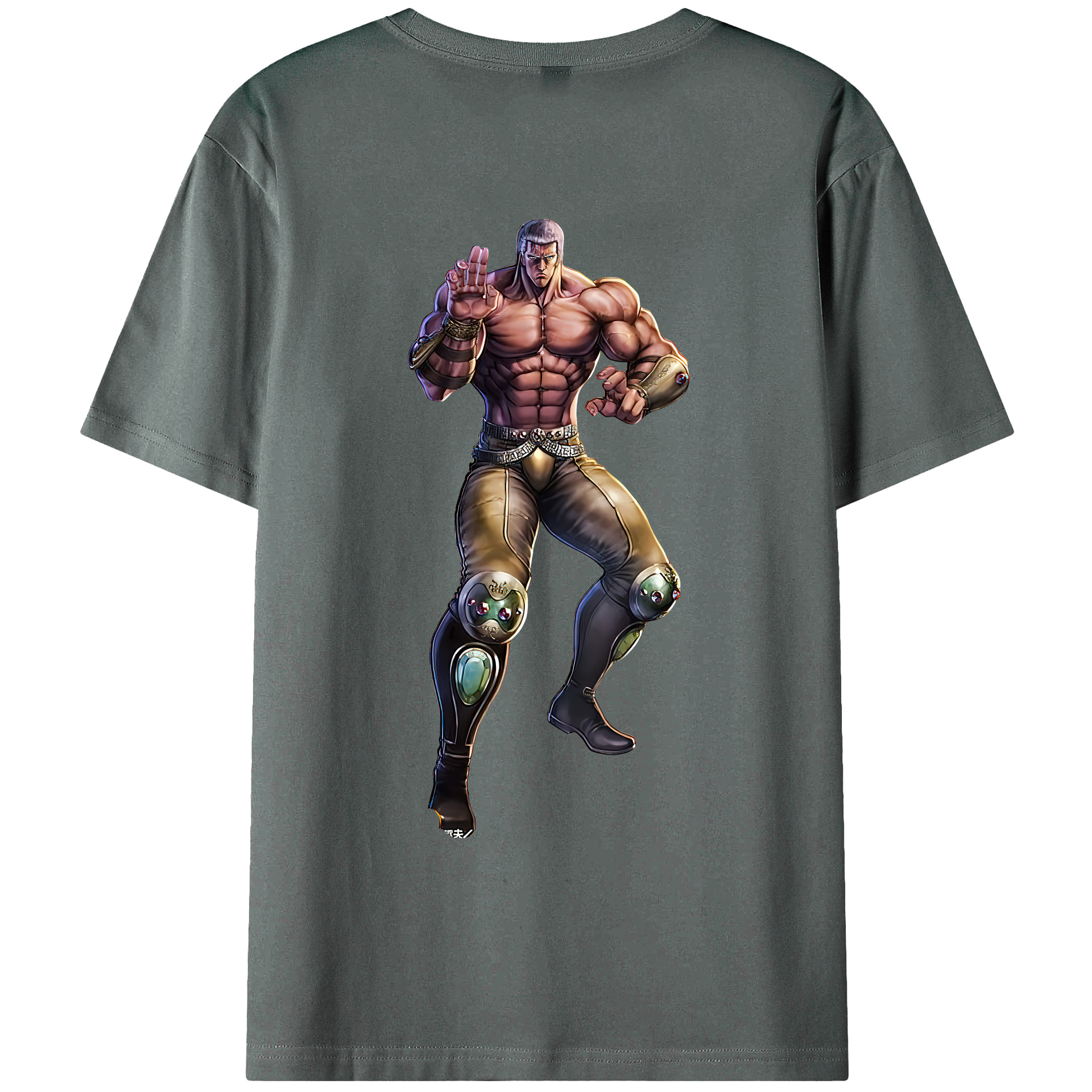 （画像用） 北斗の拳 Fist of the North Star 綿100％ メンズ半袖Tシャツ（バックプリント） 通気性